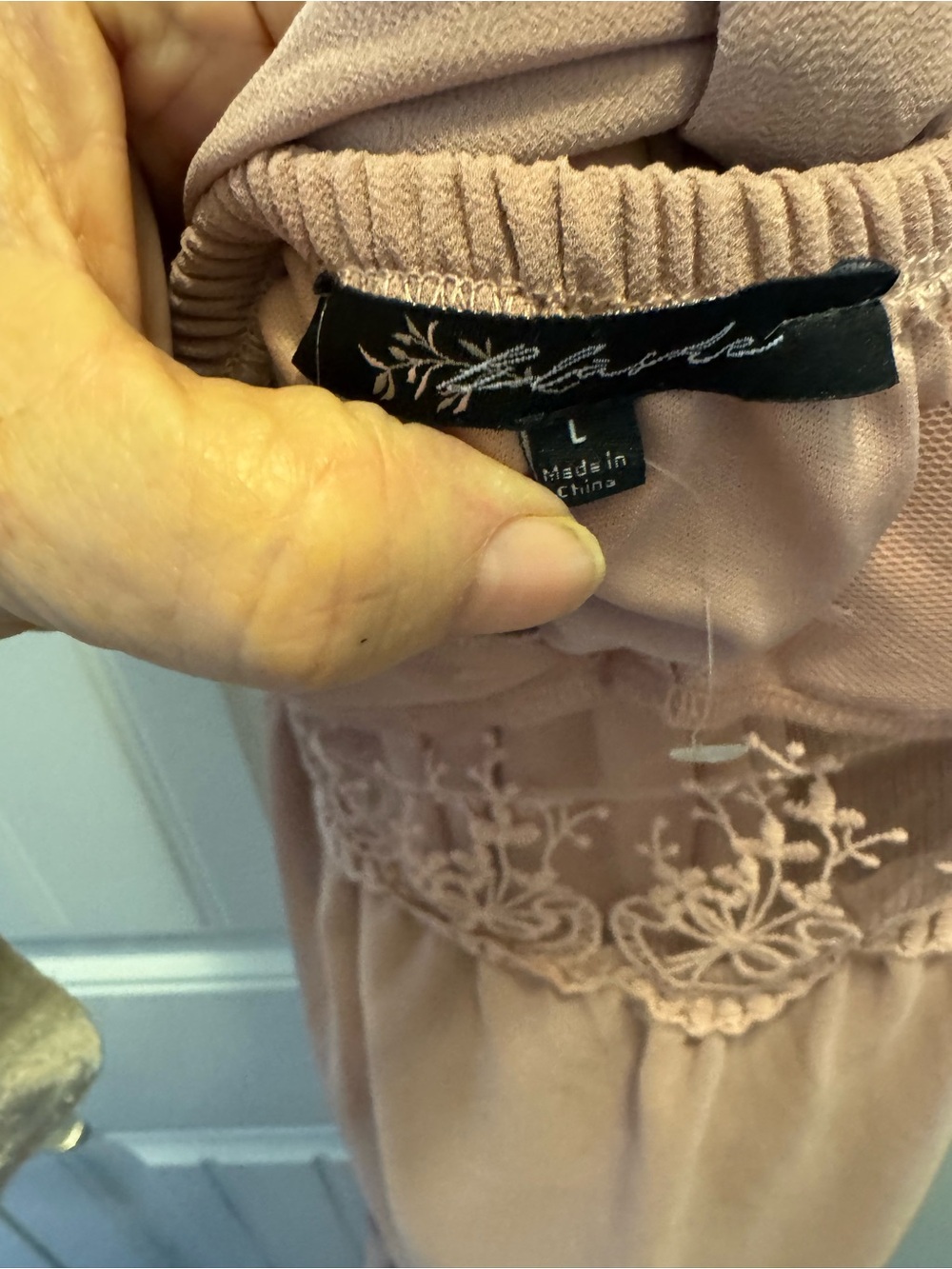 Dusty Rose Lace-Trim High-Low Dress - Picture 4 of 6